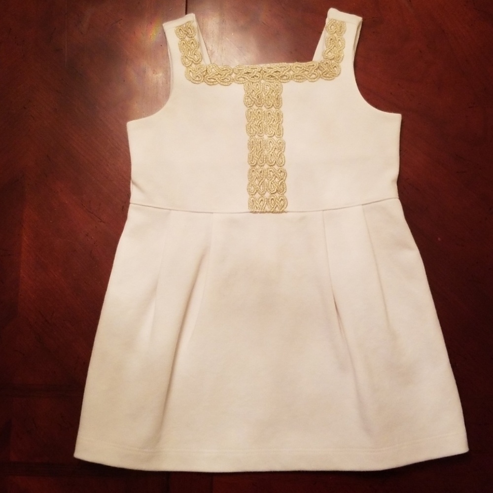 Ivory and gold dress
